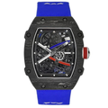 Skeleton Chronograph 44 – Carbon Case | Blue Rubber Strap