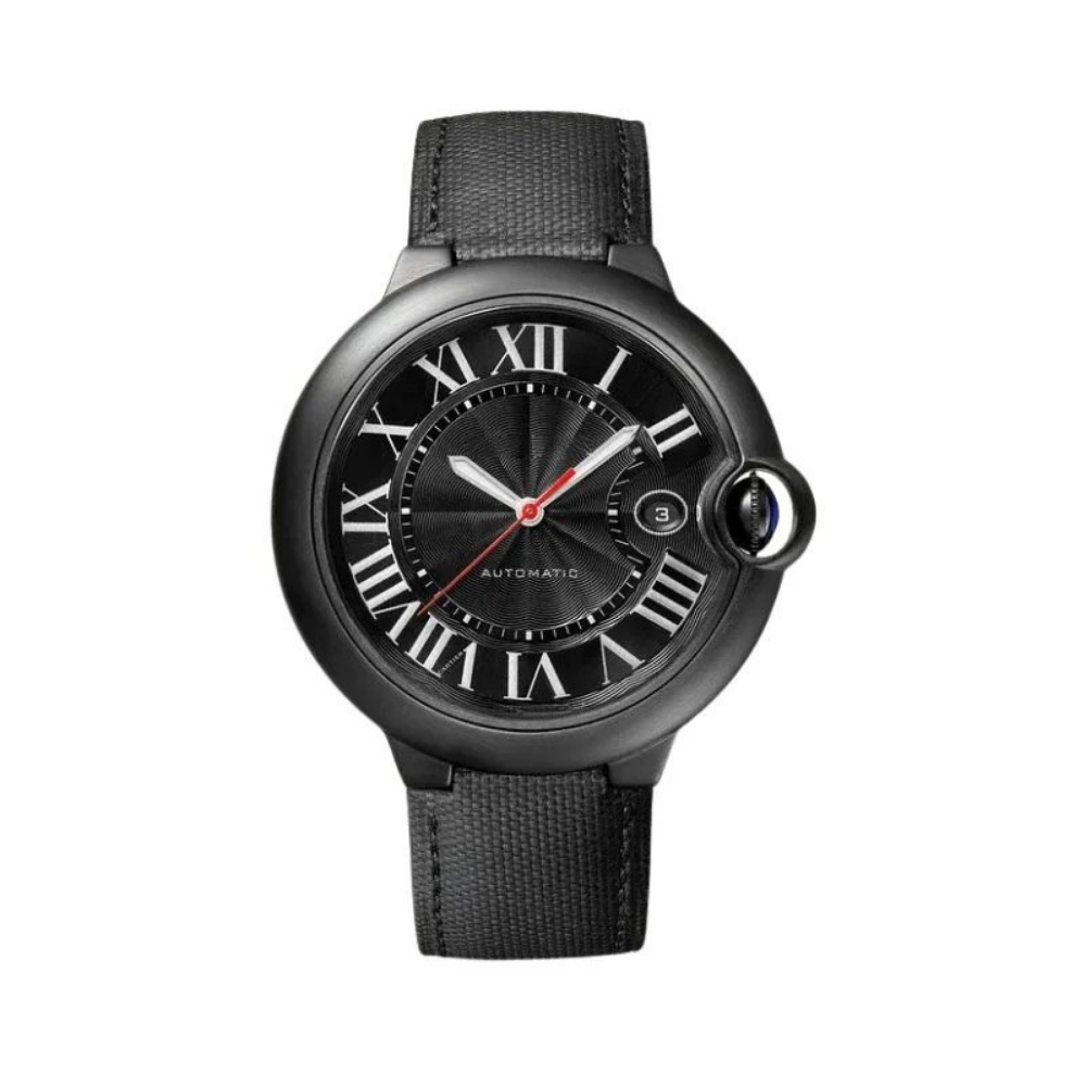 Classic Rectangular 35 – Black Dial | Steel Case & Leather Strap