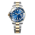 Ocean Diver 40 – Blue Sunburst Dial | Bicolor Stainless Steel & Gold Tone Bracelet with Blue Ceramic Bezel