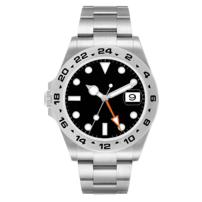 Field 42 – Black Dial | Steel Bracelet & Fixed 24H Bezel