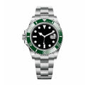 Diver 41 – Black Dial | Steel Bracelet & Green Ceramic Bezel