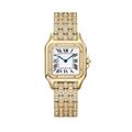Classic Square 32 – Diamond Set | Gold Case & Bracelet