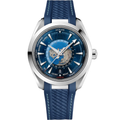 World Time 42 – Blue Map Dial | Steel Case & Rubber Strap