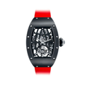 Shadow Drive Skeleton 44 – Openworked Dial | Black Case & Red Rubber Strap