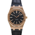Classic 39 – Black Dial | Rose Gold Case & Leather Strap
